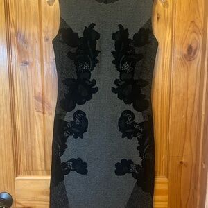 Diane Von Furstenberg Pentra Mini Weave Jacquard Sheath Dress in Black/White